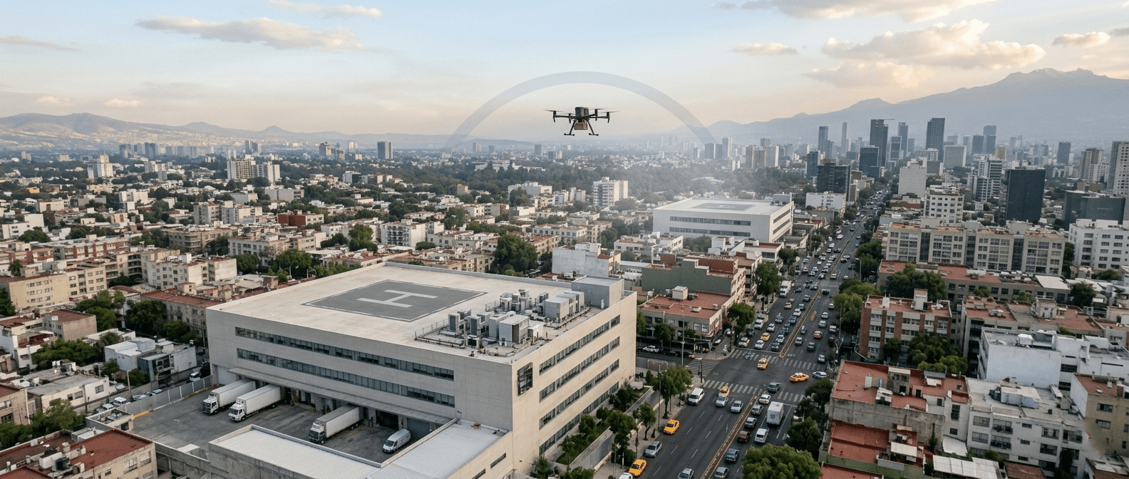 Corredor entre instalaciones